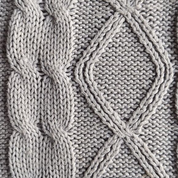 Grey Hooded cable knit sweater dress tunic size s - Picture 4 of 4